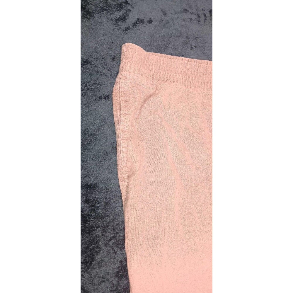 Old Navy Linen Blend High Rise Straight Comfort Waistband Pants 3X Brown Coastal - Picture 5 of 10